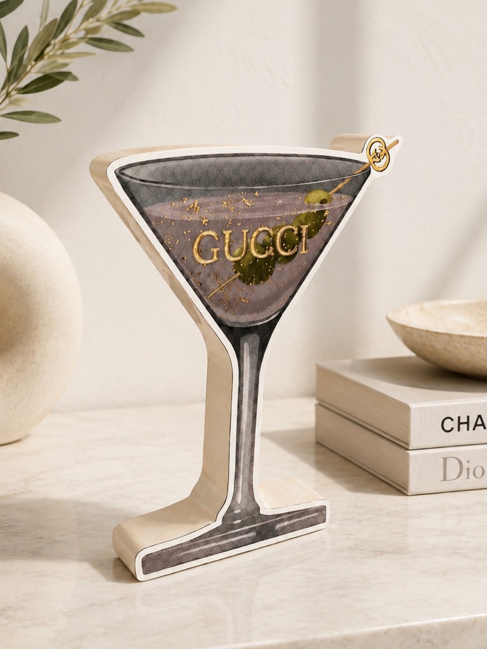 GUCCI LUXURY 3D WOOD MARTINI HOME DECOR
